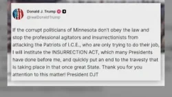 Trump threatens Insurrection Act deployment over Minneapolis ICE unrest