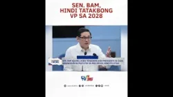 Sen. Bam Aquino, hindi tatakbong VP sa 2028; nanawagan ng pagtutok sa mga krisis, hindi pulitika