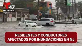 Residentes y conductores afectados por inundaciones en Nueva Jersey