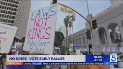 Crowds gather in downtown L.A. for No Kings Rally