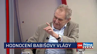 Babiš už jednou prohrál, na Hrad by kandidovat neměl, říká Zeman. Popsal, proč ho baví Macinka