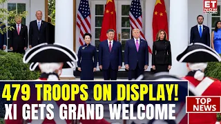 Trump-Xi Power Spectacle! 479 Troops, Military Review & Fighter Jets Feature In Grand Ceremony