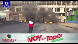 Miembros de Libre queman llantas a inmediaciones del Estadio Nacional protestando en apoyo a Aldana