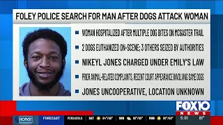 Foley police search for man charged under Emily’s Law after dogs attack woman