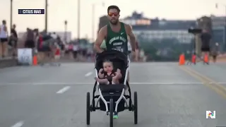 Good News: Dad breaks World Record for mile run while pushing stroller