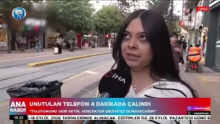 Unutulan telefon 4 dakika içinde çalındı!