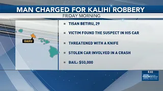 Suspect charged after alleged Kalihi vehicle theft ends in crash