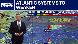 Wind shear, dry air to weaken Atlantic systems