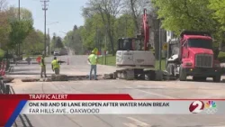 Road partially reopens following Oakwood water main break