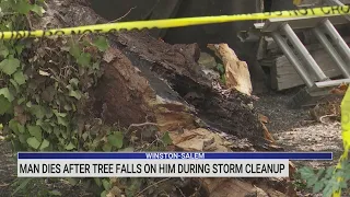 Man dies after tree falls on him during Winston-Salem storm cleanup