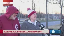 Excitement builds hours before the first pitch at Razorback home opener Excitement builds hours before the first pitch at Razorback home opener