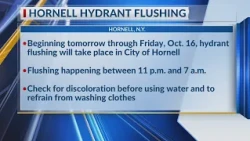 Hydrant flushing set for Hornell in October