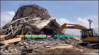 Structures are still being pulled down at Laboma Beach as the demolition exercise continues