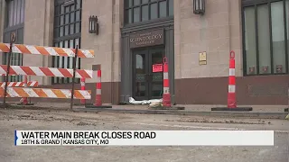Water main break floods Church of Scientology, closes streets in downtown KC