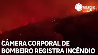 Bodycam footage captures firefighter battling forest fire