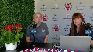 Renee DiNino chats with the Elbowbumpkid organization at The Travelers Championship