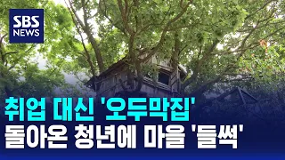 Young adult chooses a 'cabin' over a career.. village is 'buzzing' / SBS 12PM News