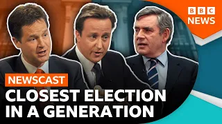 The 2010 Election Old Newscast: Brown vs Cameron vs Clegg | BBC Newscast