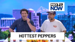 Greg tries the latest hot peppers before PDX Hot Sauce Expo