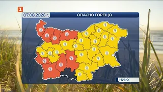 Слънчево и опасно горещо време в цялата страна, Прогноза за времето, 07.08.2026