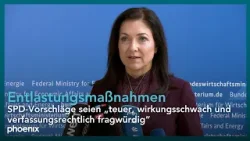 Entlastungen: Bundeswirtschaftsministerin Reiche erteilt Übergewinnsteuer Absage | 10.04.2026 Entlastungen: Bundeswirtschaftsministerin Reiche erteilt Übergewinnsteuer Absage | 10.04.2026