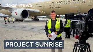Qantas A350 1000 Project Sunrise special coverage at Melbourne Airport