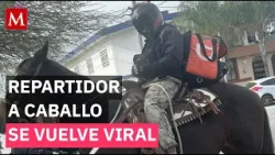 Sin moto pero con caballo: la solución que nadie esperaba de este repartidor en Nuevo León