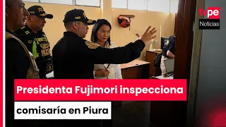 President Fujimori inspects police station in the Veintiséis de Octubre district of Piura