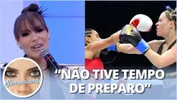 “Faria de novo”, brinca Fernanda Lacerda sobre aceitar luta contra Emilene, mulher de Popó