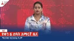 የቀን 6 ሰዓት አማርኛ ዜና … ሚያዝያ 11/2016 ዓ.ም Etv | Ethiopia | News zena