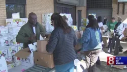 United Way of Greater New Haven packs grocery bags for public school families