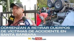 Comienzan a retirar cuerpos de víctimas de accidente en Santa Bárbara