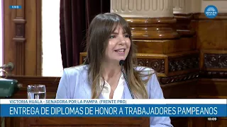 SENATOR VICTORIA HUALA - RECOGNITION AWARDS FOR WORKERS FROM LA PAMPA 09/26/21
