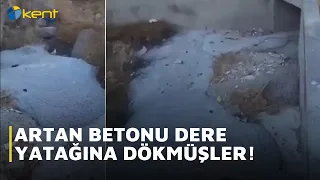 THEY DUMPED THE LEFTOVER CONCRETE INTO THE CREEKBED!
