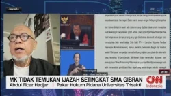 MK Tidak Temukan Ijazah Setingkat SMA Gibran