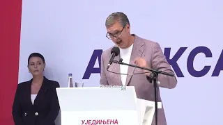MITING UJEDINjENA SRBIJA U UŽICU Vučić žestoko poručio blokaderima: Nasilje nikada neće pobediti