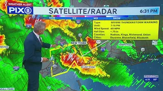 Severe thunderstorm warning for NYC