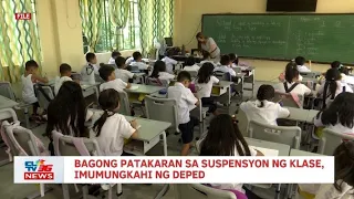 Bagong patakaran sa suspensyon ng klase, imumungkahi ng DepEd | CLTV36 News Clip