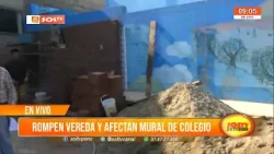 Trujillo : rompen vereda y afectan mural de colegio