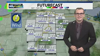 A few isolated showers possible tonight