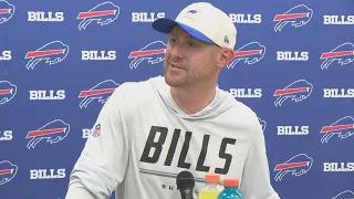 Bills head coach Joe Brady speaks to the media after preseason win over Cleveland