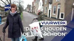 Buurtdames ruimen het vuurwerk op