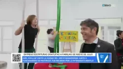 HE DELIVERED FREE PROPERTY DEEDS TO FAMILIES IN 9 DE JULIO