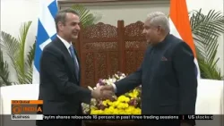 Greek PM Kyriakos Mitsotakis calls on India's Vice President Jagdeep Dhankhar in New Delhi