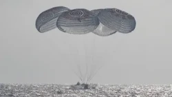 SpaceX Crew Capsule Splashes Down After ISS Stay