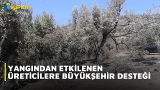 YANGINDAN ETKİLENEN ÜRETİCİLERE BÜYÜKŞEHİR DESTEĞİ