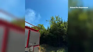 Forest fire in Penobscot prompts road closures
