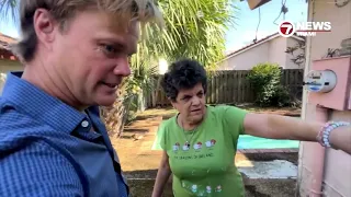 South Florida family waits months for repairs after lawn company breaks sliding glass door