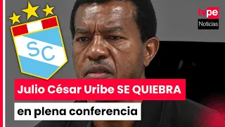 Julio César Uribe breaks down during Sporting Cristal press conference following assault