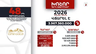 «ԳՊՄ գոլդ» ընկերությունը 2026-ի հունվար-հունիսին 3 մլրդ 967 մլն դրամի հարկ ու տուրք է վճարել
